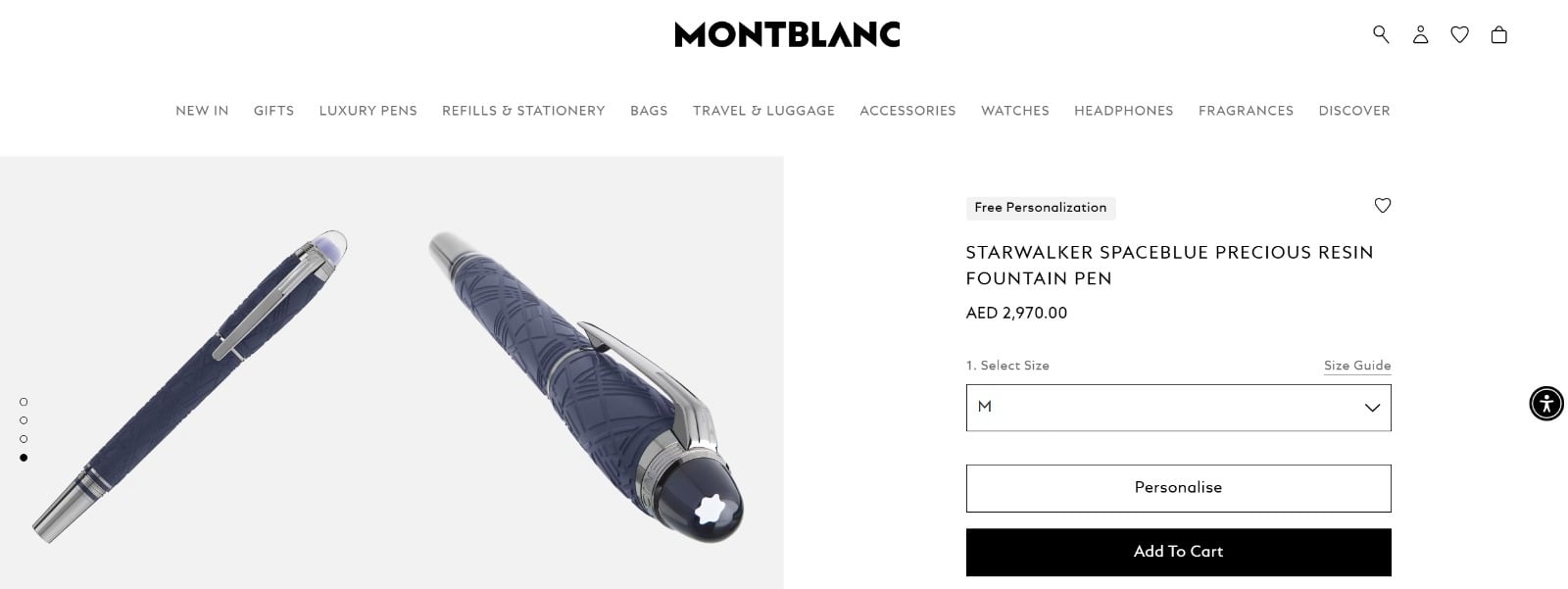 MontBlanc StarWalker SpaceBlue Precious Resin Fountain Pen <M> - Image 7