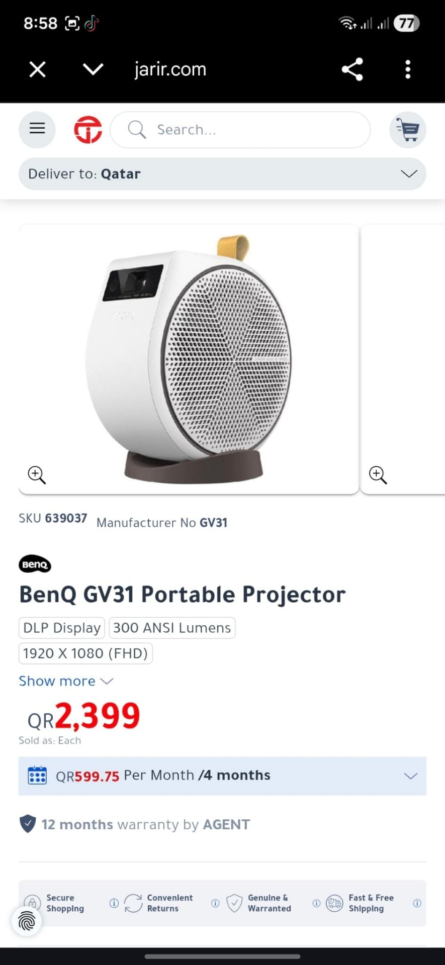 Benq portable projector  - Image 7