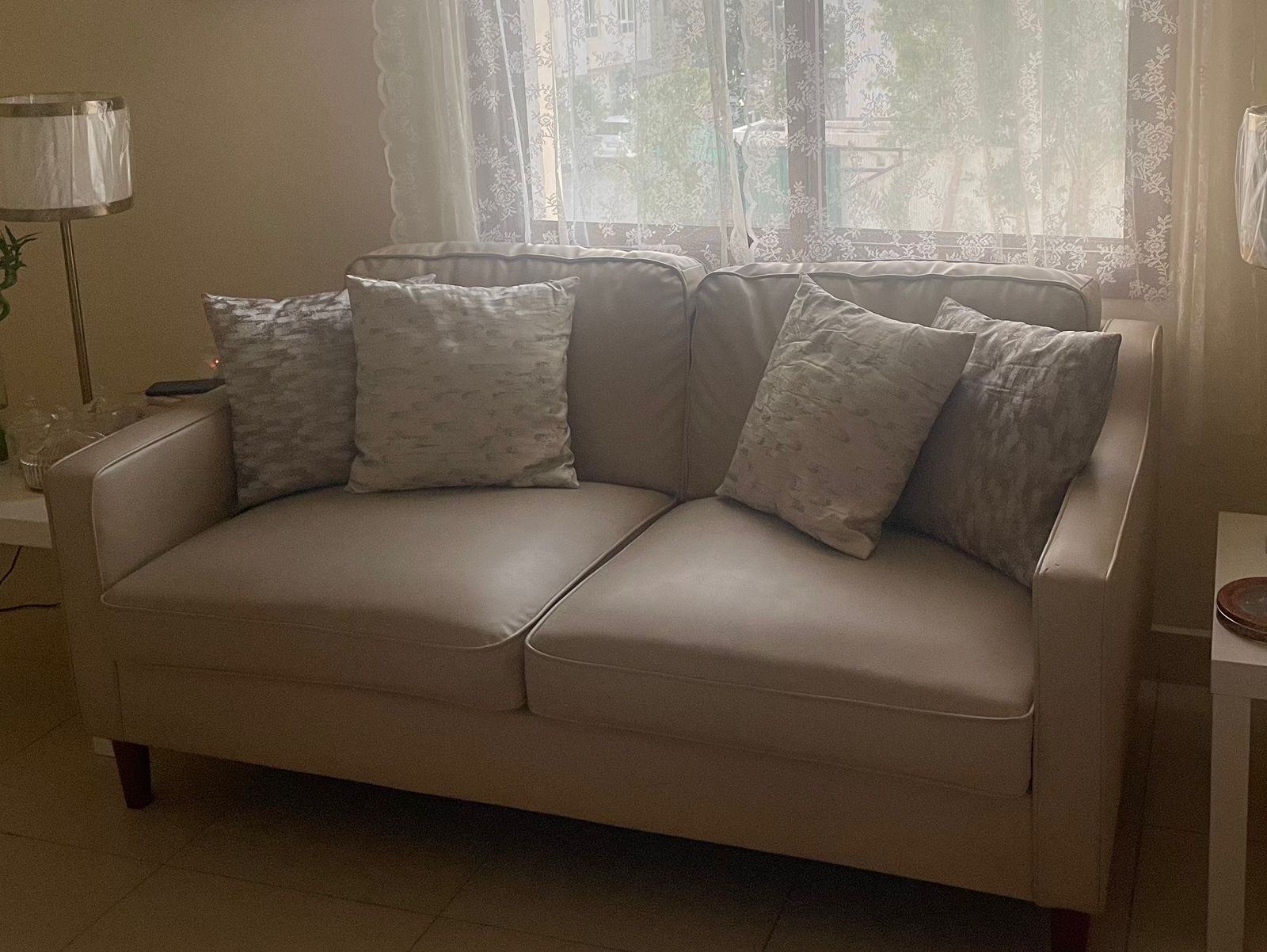 leathar two seat sofa - Image 1