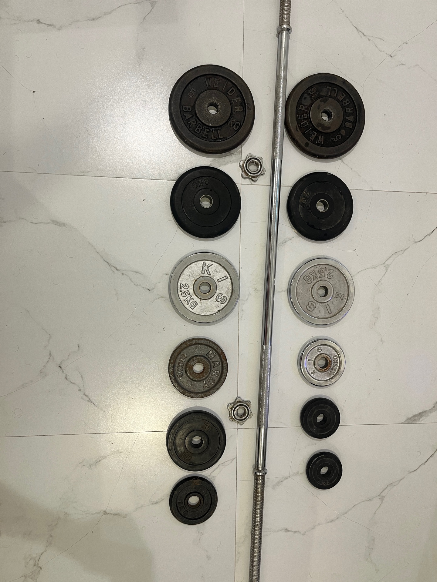 Long bar and weight total include 32 kg - Image 1