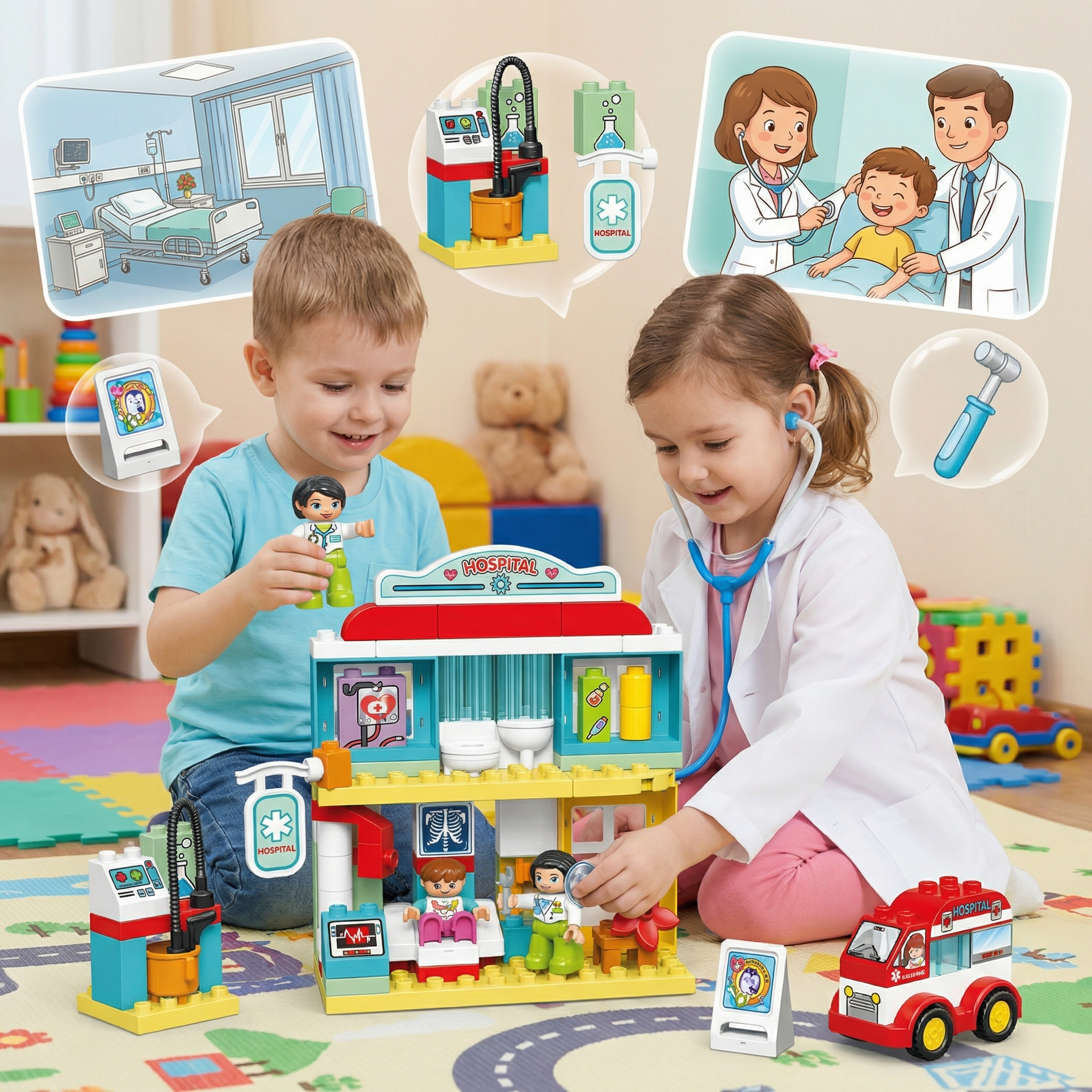 Kids hospital builder blocks set - Image 2