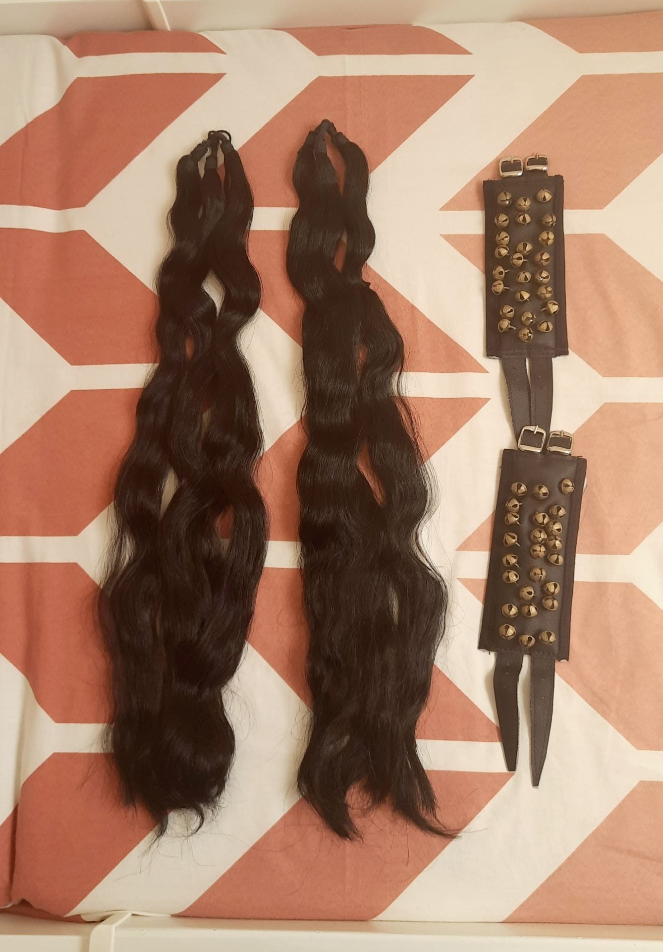 chilanka (ankle bells) and 2 wigs used for dancing (both new.. not used) - Image 1