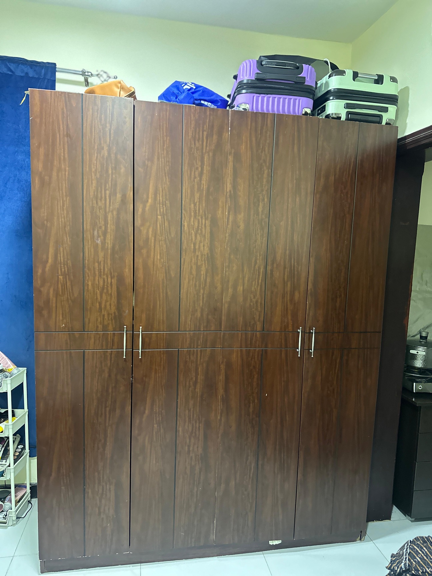Wardrobe (coffee color) with side mirror  - Image 4