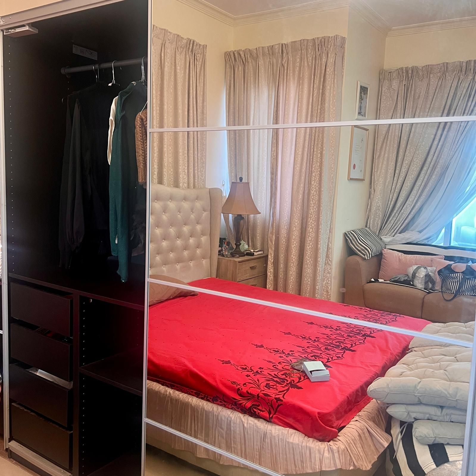 as new IKEA 2 door luxury Wardrobe with 2  sliding doors, white/mirror glass - Image 2