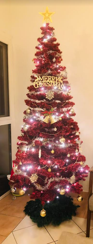 Slim Maroon Christmas Tree 7 feet  - Image 5