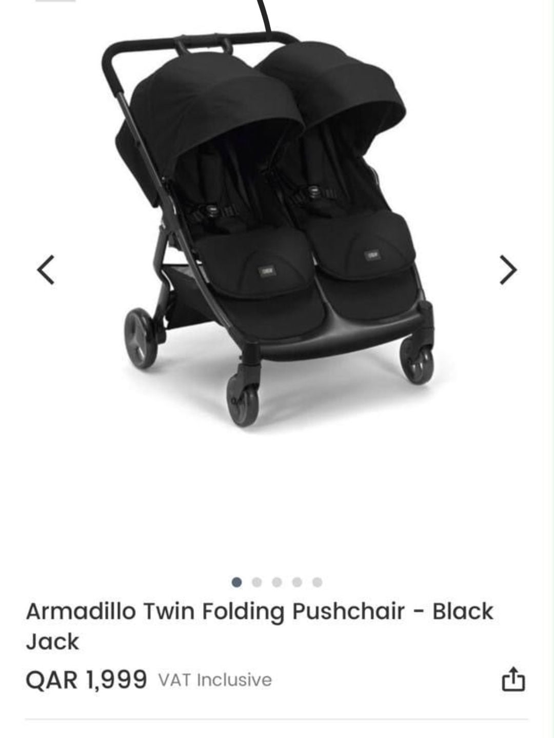 Mamas & Papas Armadillo Twin Folding Pushchair – Black - Image 7