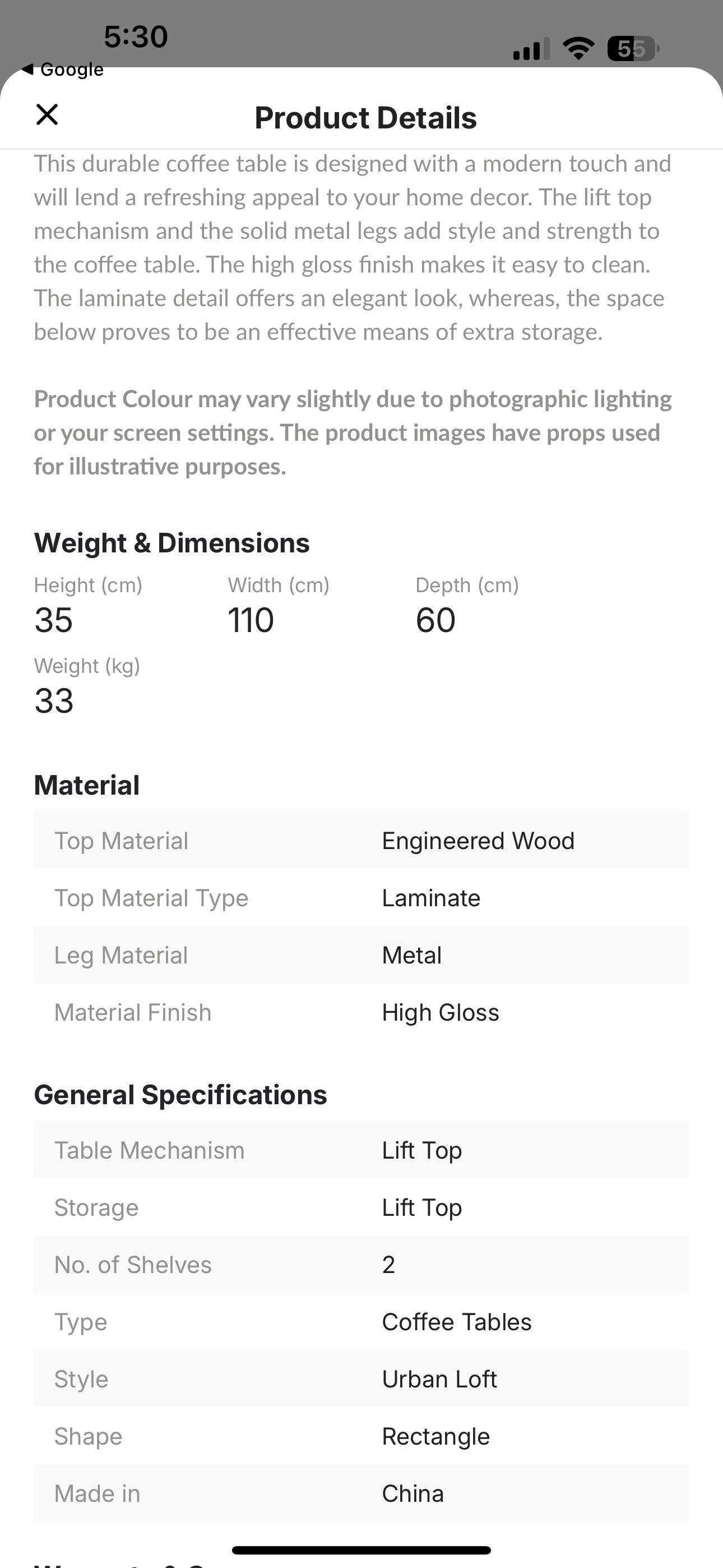 Homecentre coffee center table - Image 4