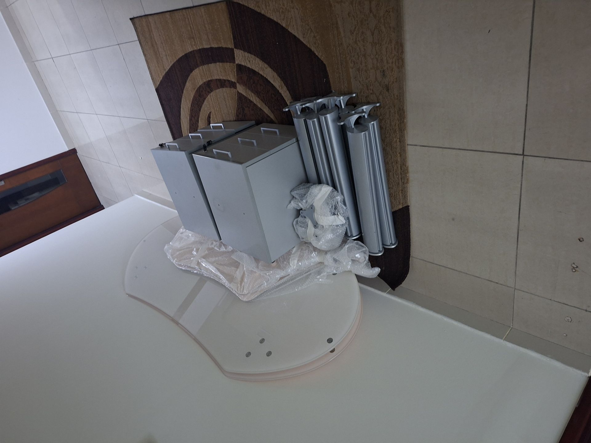 Work Station and Glass Table for sale - Image 1