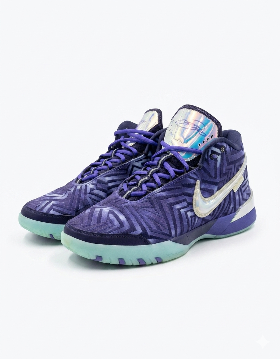 Nike LeBron NXXT Genisus "Monopoly" sneakers in Persian Violet. - Image 3