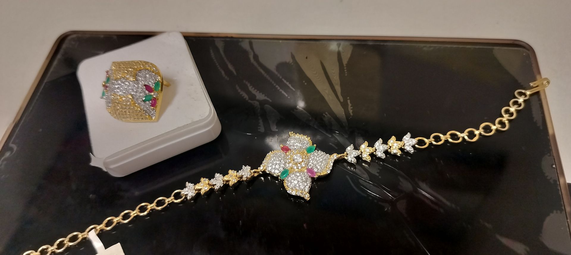 UNUSED NEW RUBY STONE SET  - Image 7