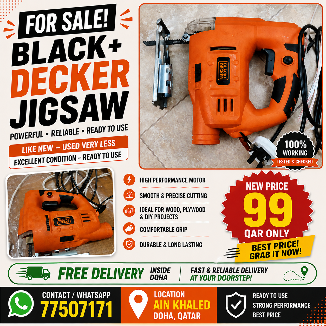 BLACK+DECKER Jigsaw – Excellent Condition – Ready to Use – 99 QAR - Image 2