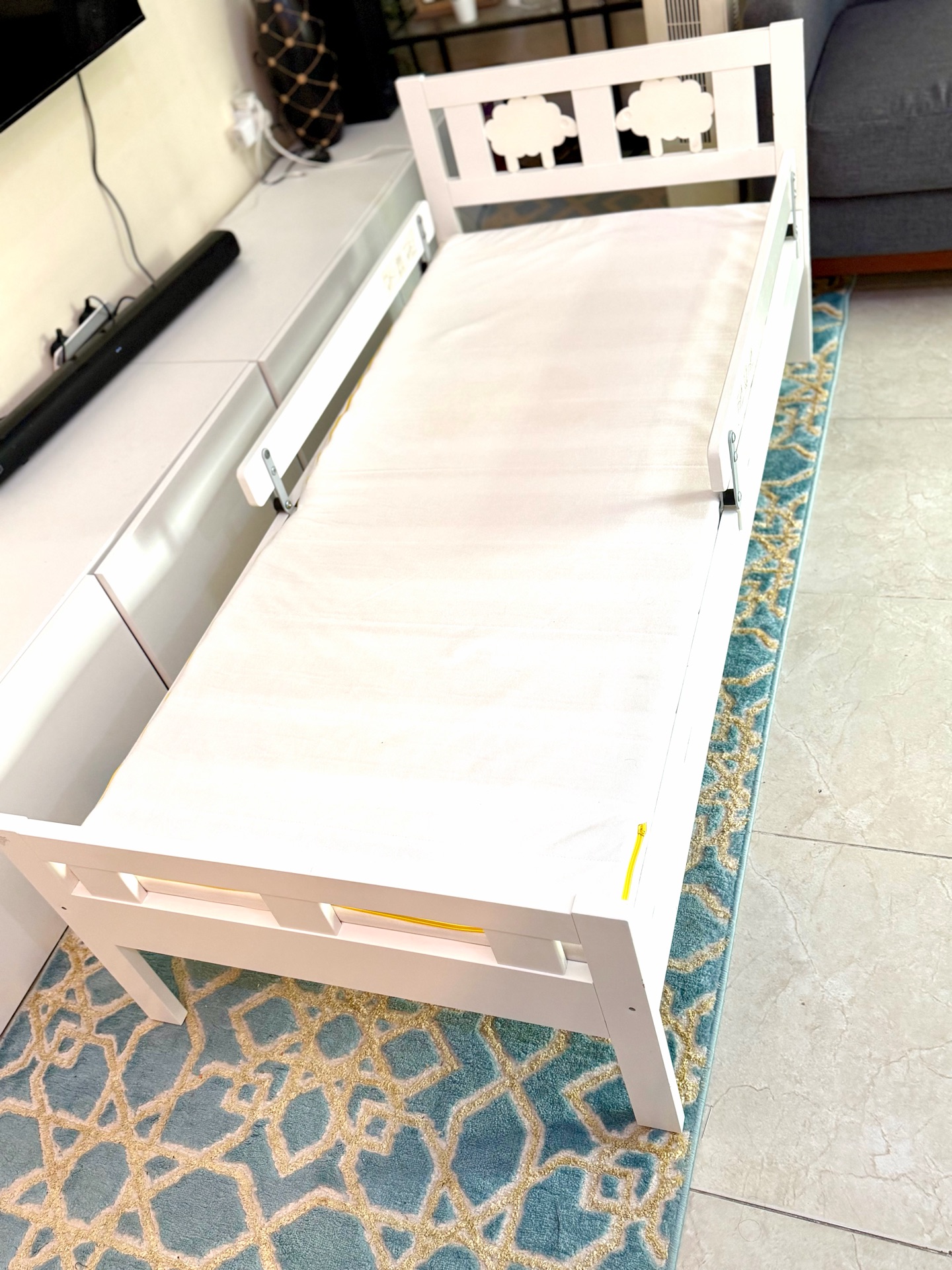 IKEA kids bed frame with mattress  - Image 5