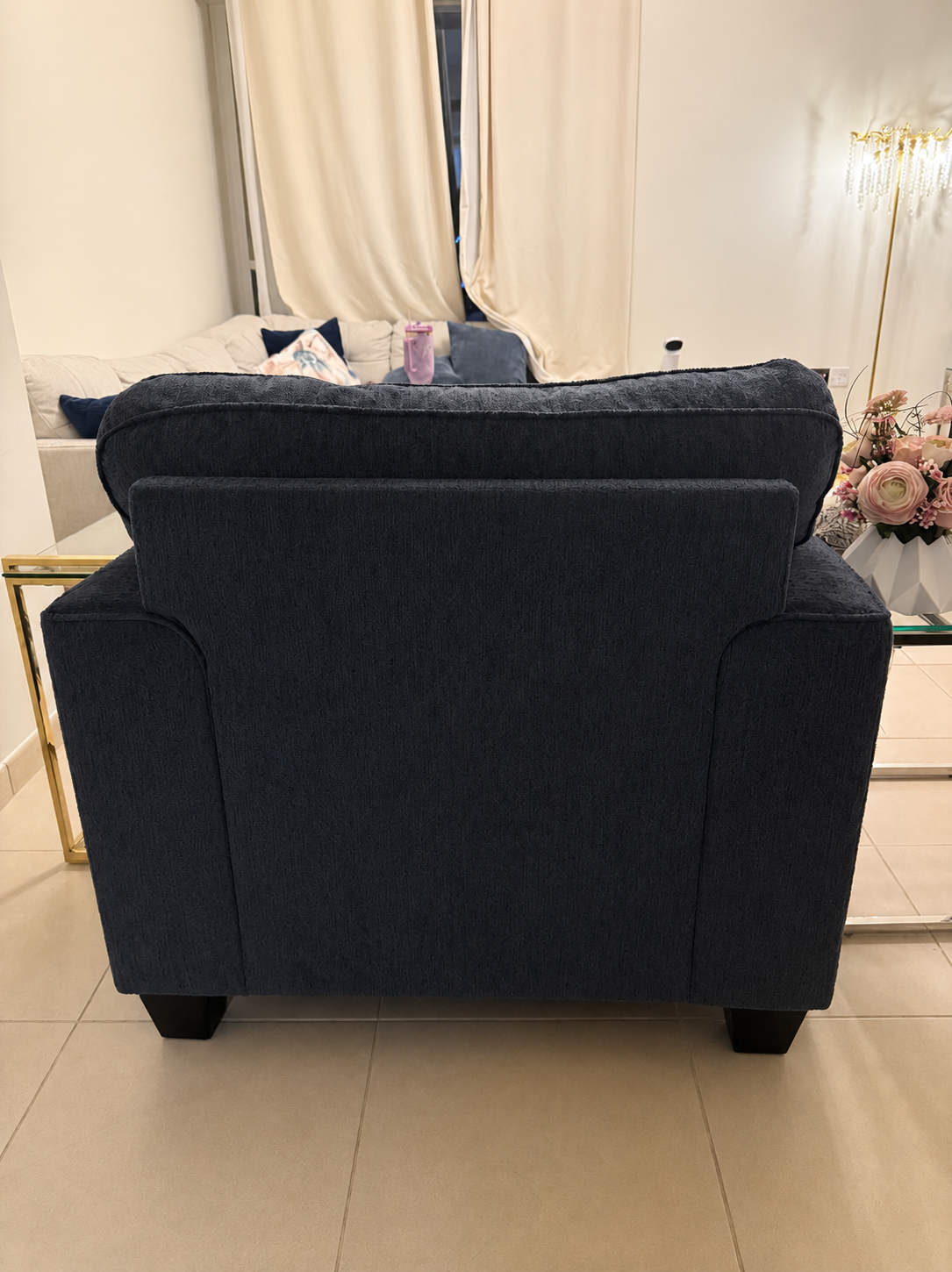 Navy blue arm chair - Image 3