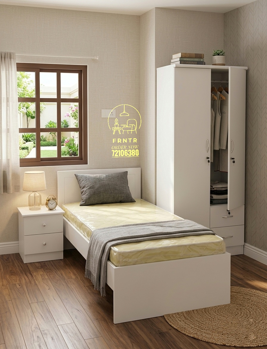 New bed frame, mattress, wardrobe, iron shelves and full bedroom set available.  - Image 8