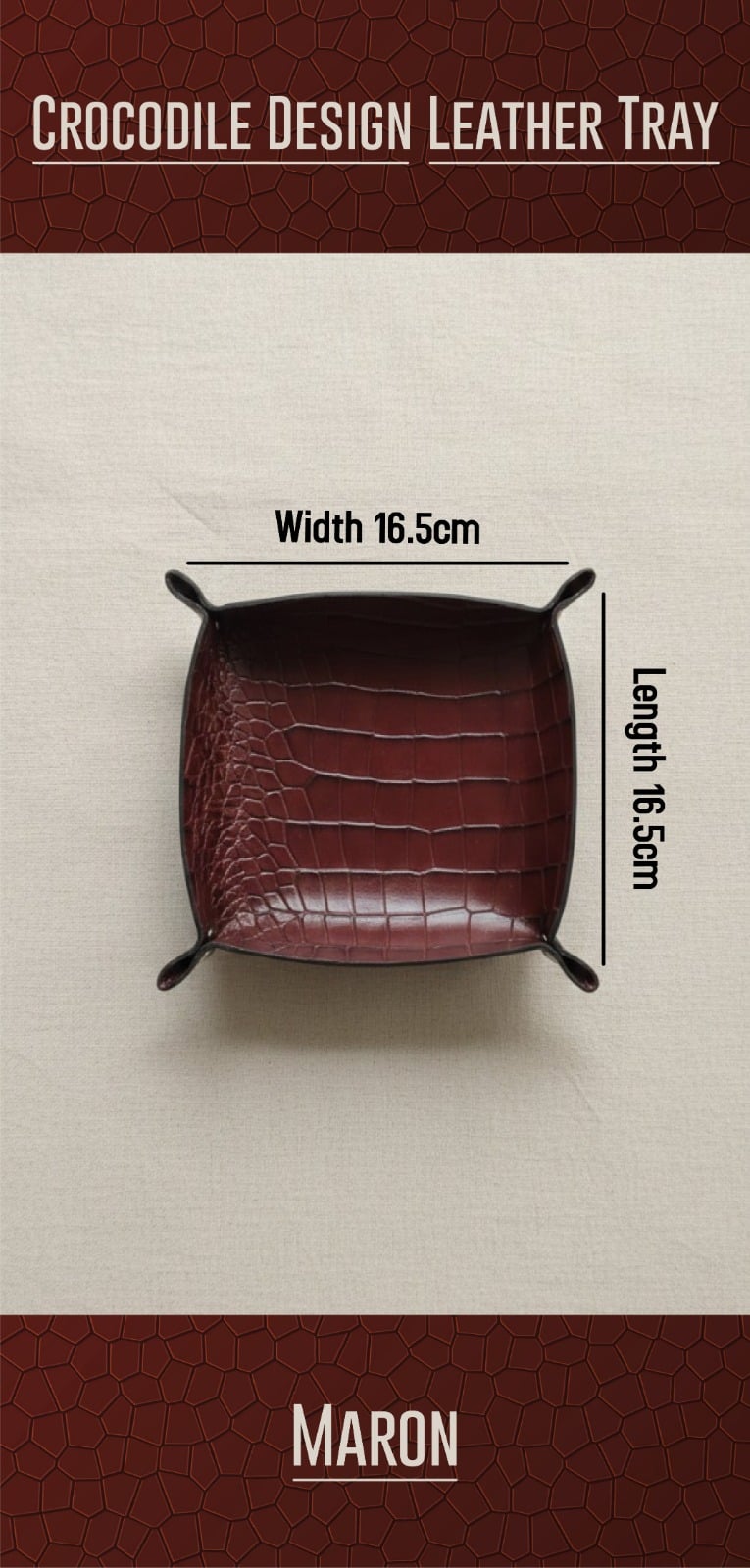 The Majlis Tray - Leather Hand Stitched - Image 6