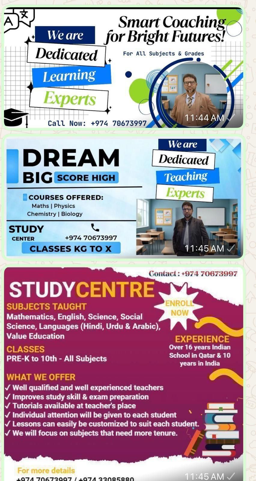 Tution Classes for K.G 1 to 10th @ Umm Ghwalina (Indian, Pakistani,