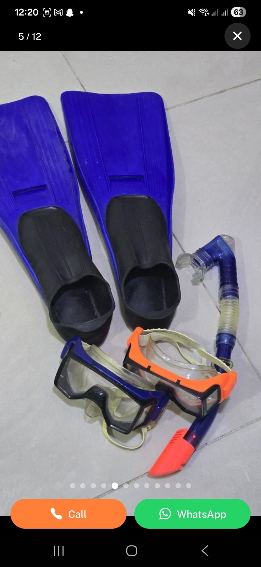 SPEEDO-Dual Lenses Mask,Snorkel & Fins Diving Set (SWIMMING & SCUBA)  - Image 3