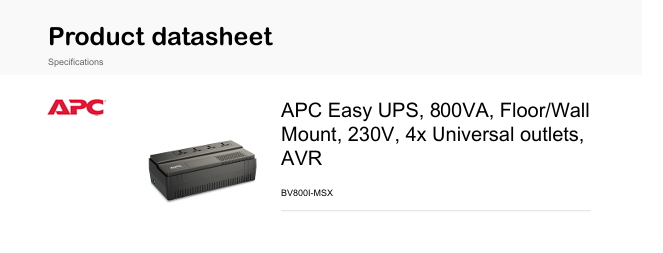 schneider-apc_battery back up and surge protection | BV800I-MSX - Image 1