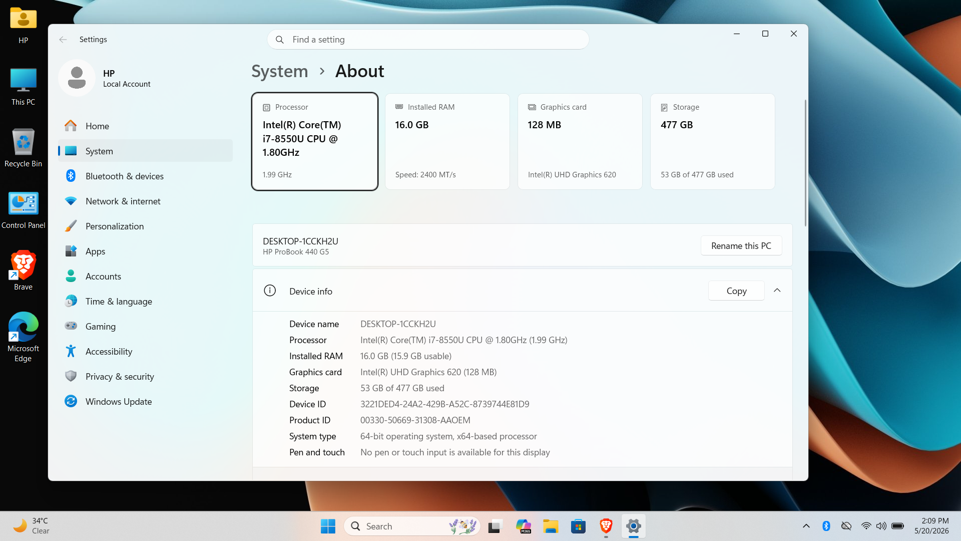 HP ProBook Core i7 Laptop 16GB RAM 512GB SSD - Image 2