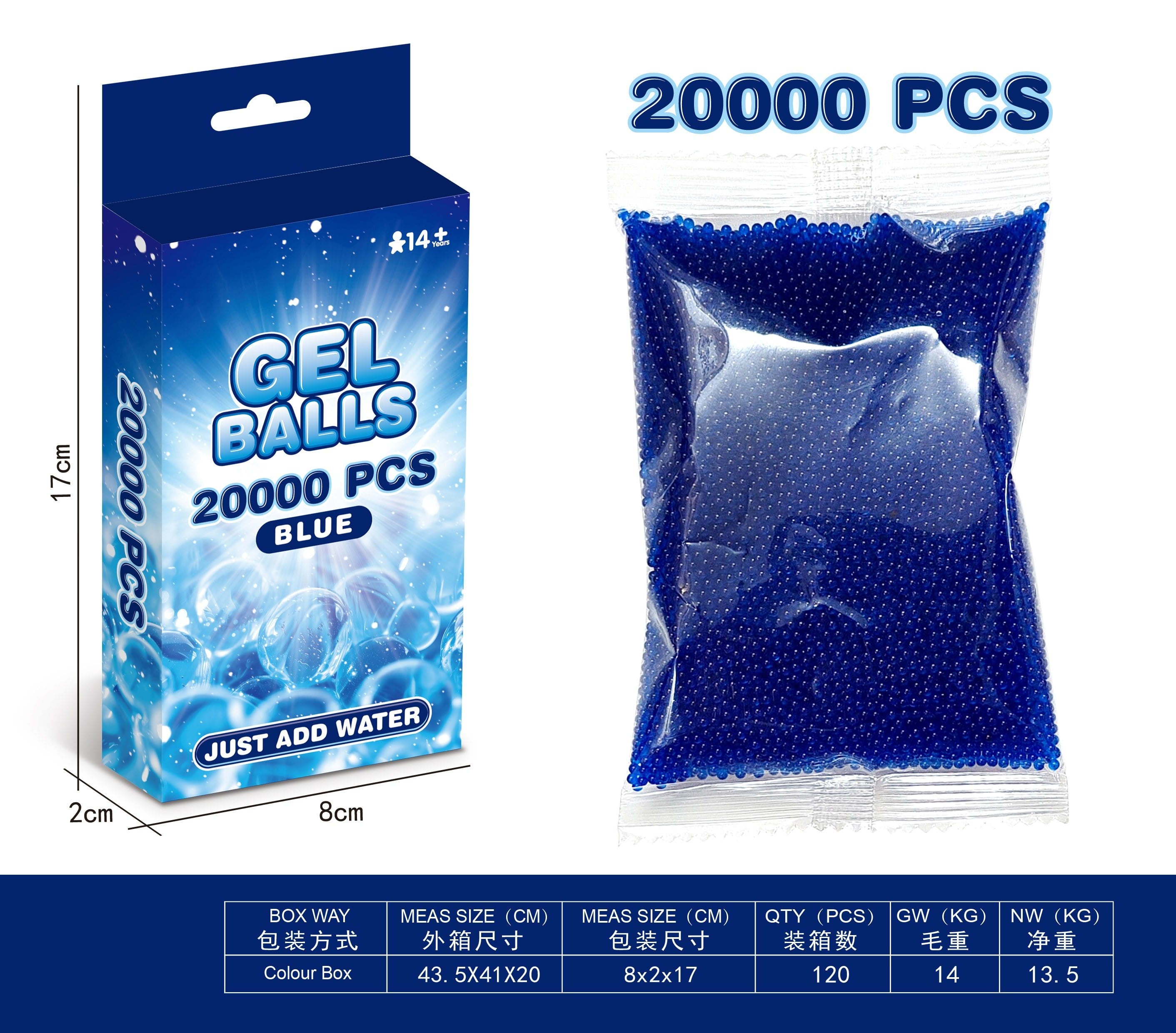 Gel Balls 20000 PCS (Green / Blue) – Water Beads Ammo - Image 1