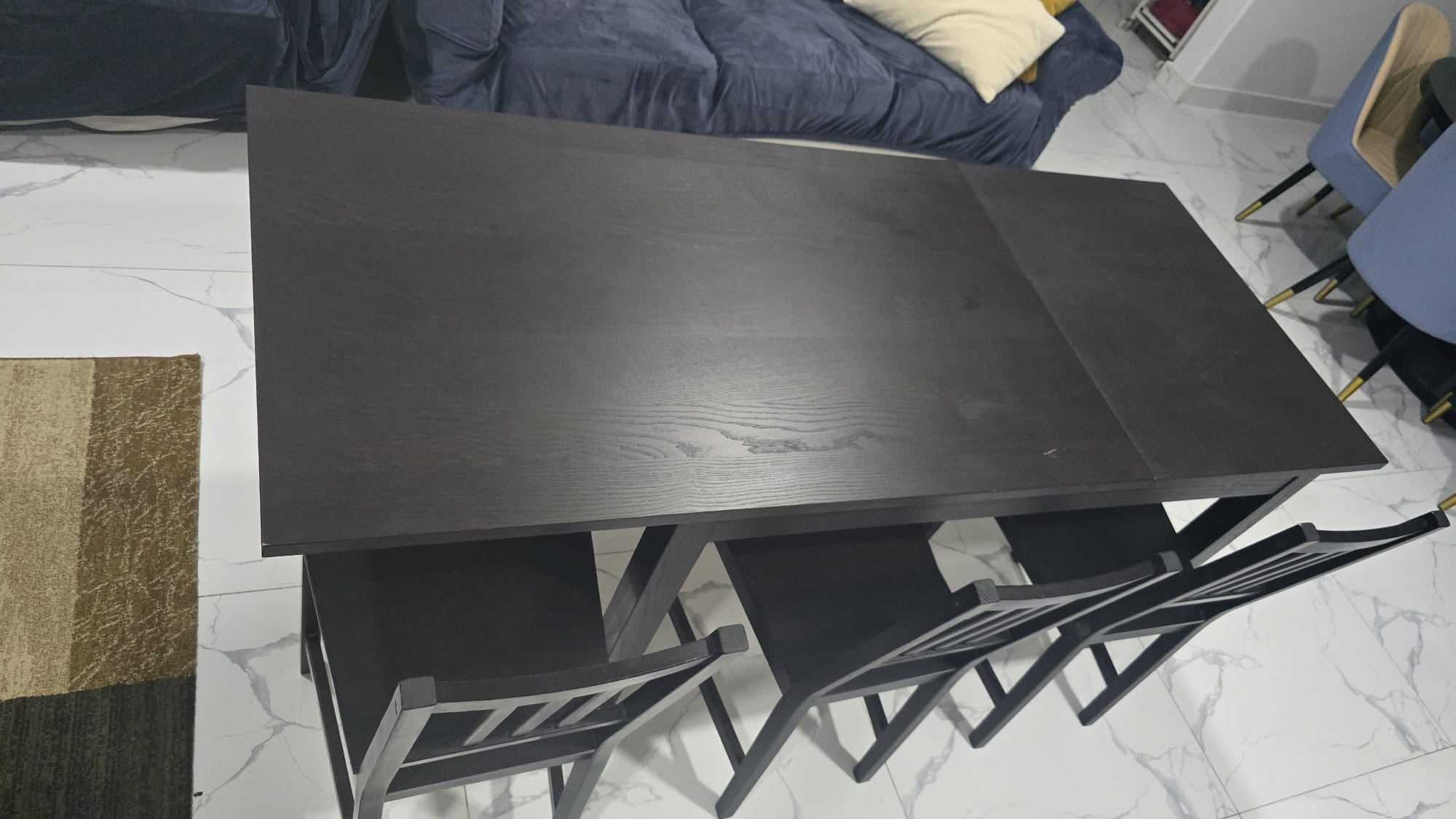 IKEA extendable dinning table with 3 chairs  - Image 4