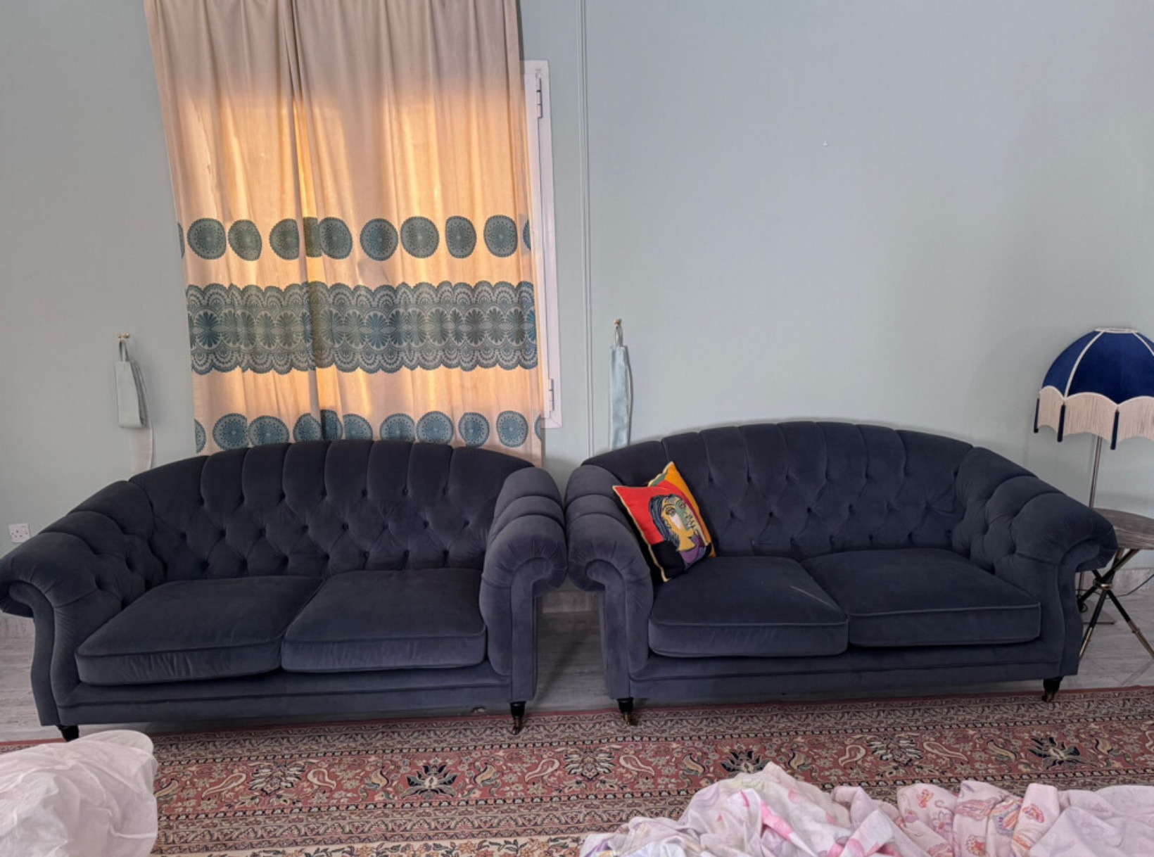 THE ONE velvet blue couches - Image 2