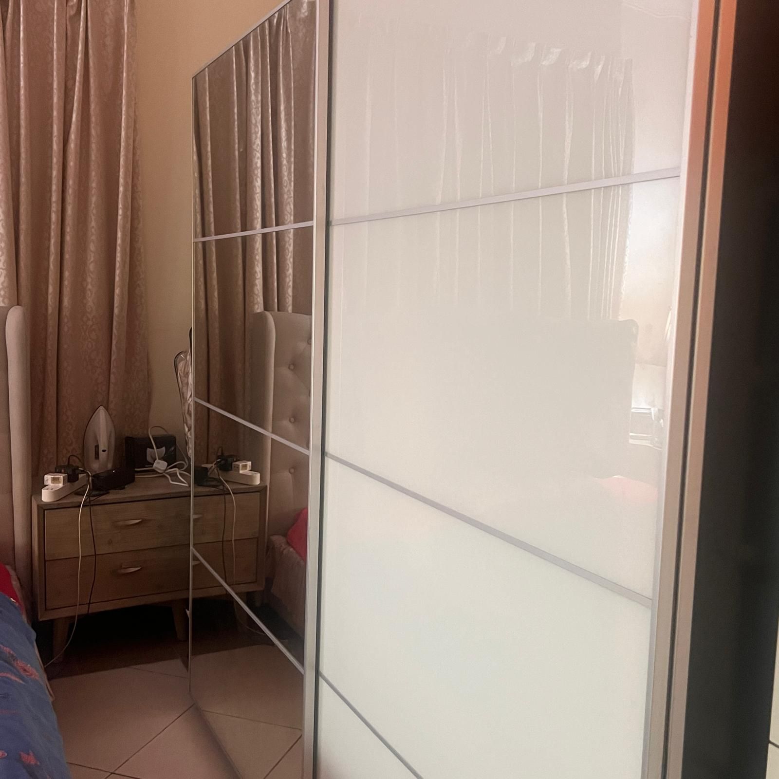 as new IKEA 2 door luxury Wardrobe with 2  sliding doors, white/mirror glass - Image 10