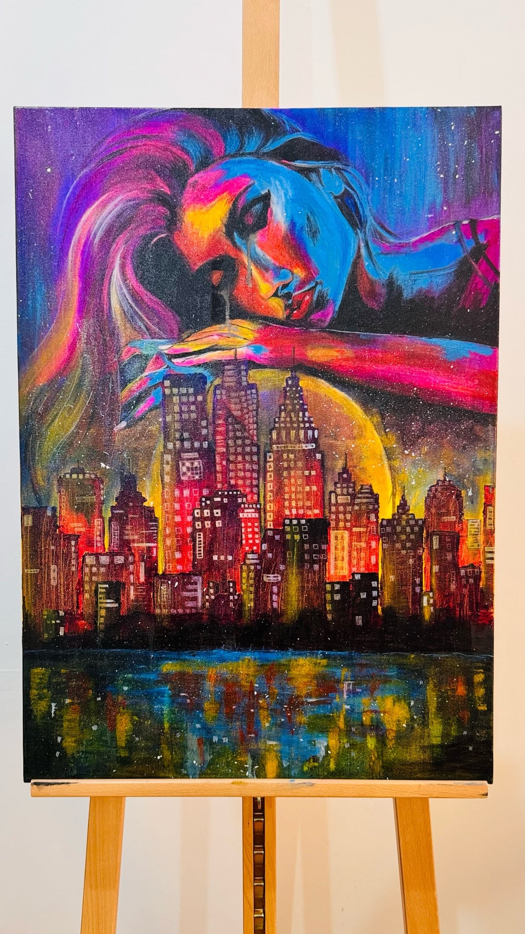Dreamscape City – Original Hand Painted Canvas (50x70cm) - Image 1
