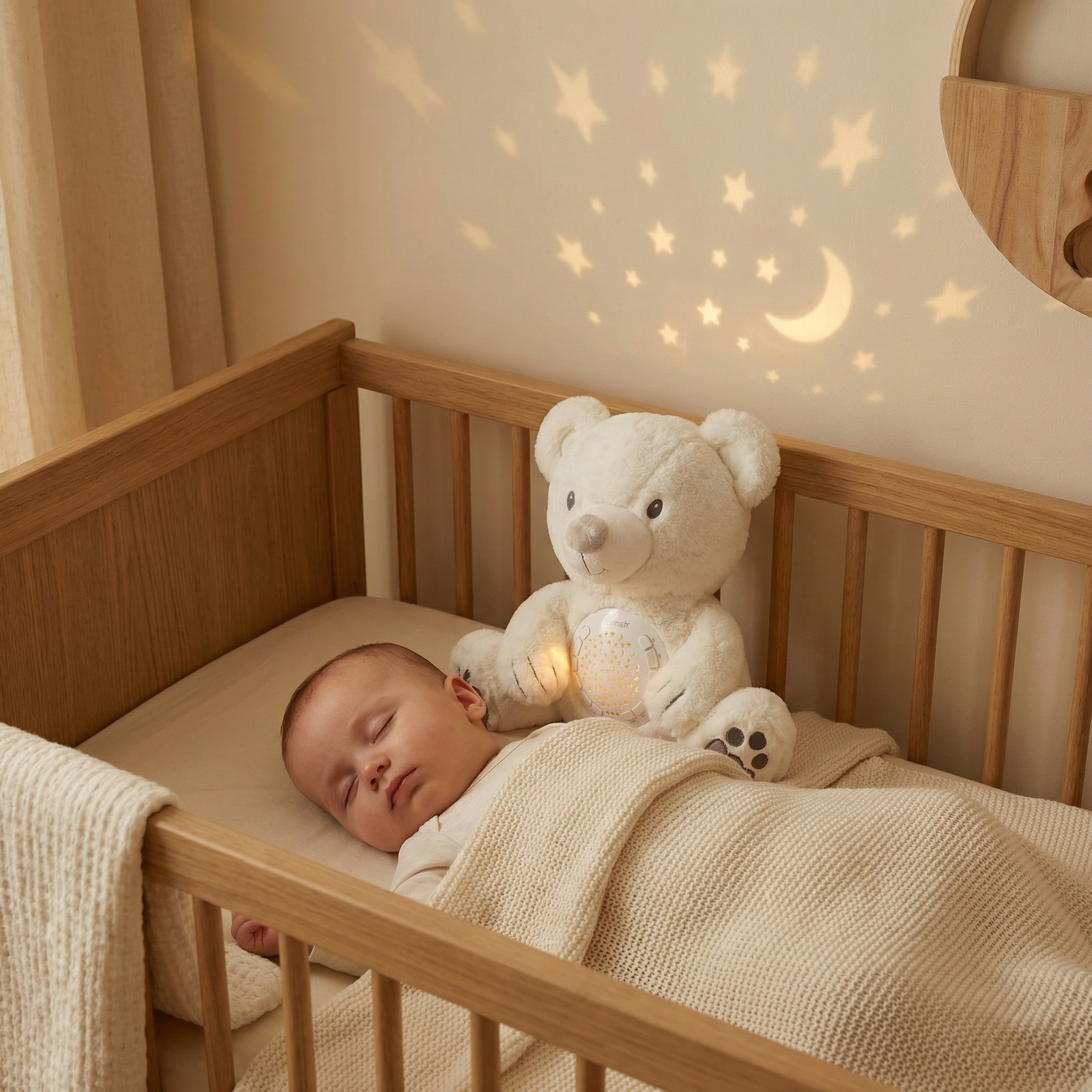 Baby Plush Night Light Projector – Teddy Bear Calming Toy - Image 3