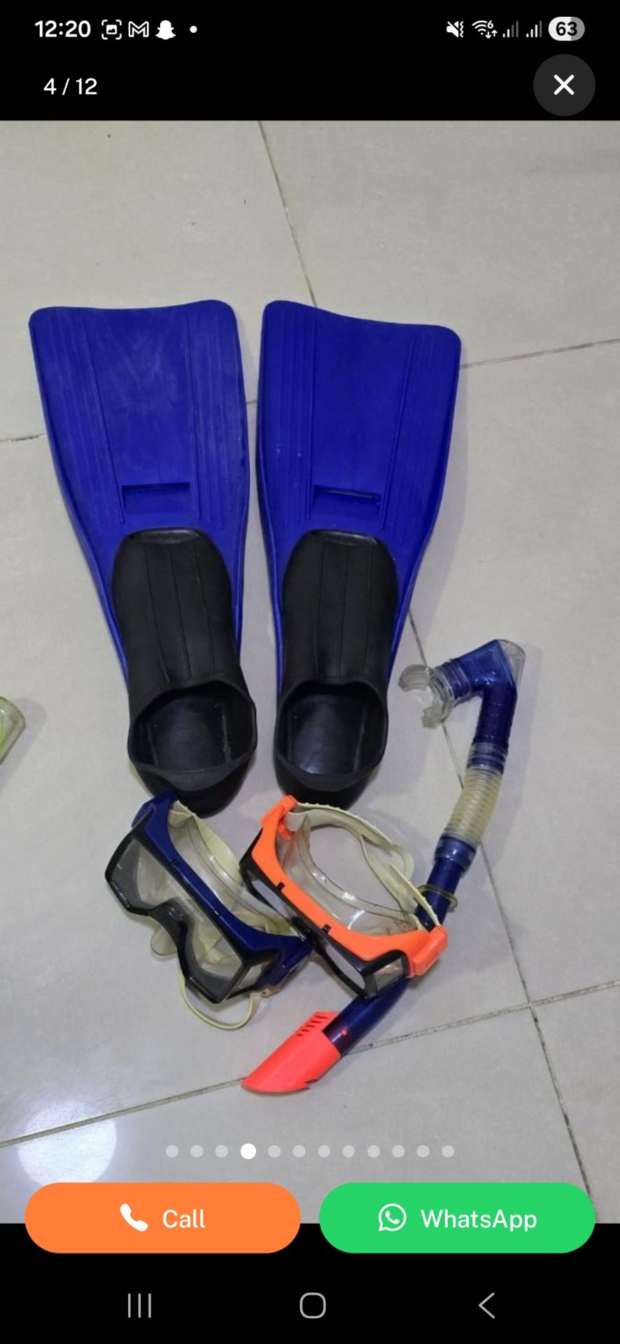 SPEEDO-Dual Lenses Mask,Snorkel & Fins Diving Set (SWIMMING & SCUBA)  - Image 2
