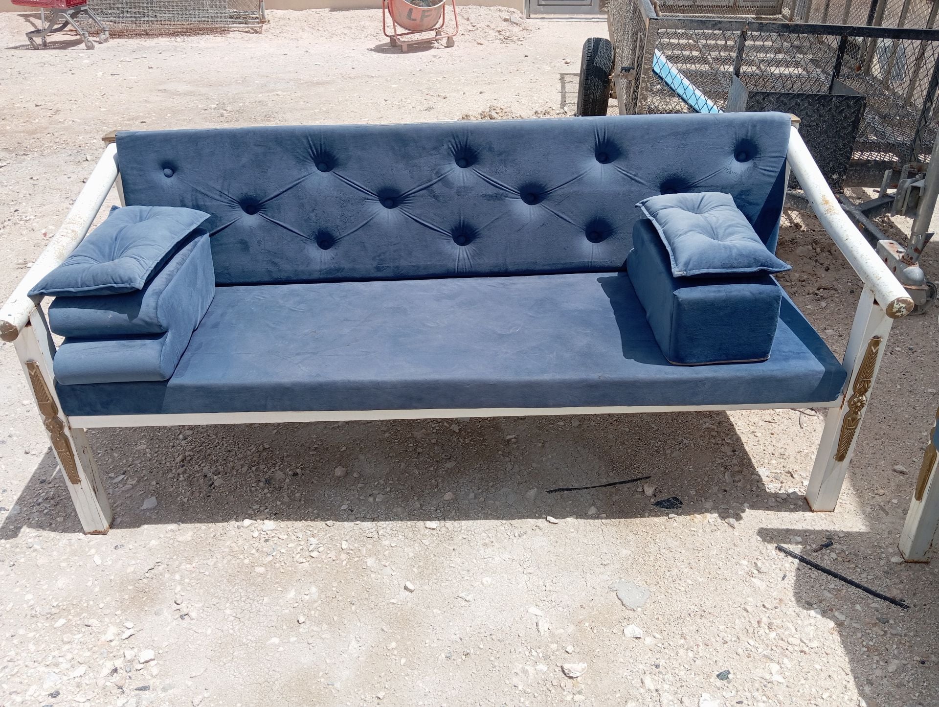 Budget Friendly Blue Sofa with Strong Iron Frame - Quick Sale - Image 2