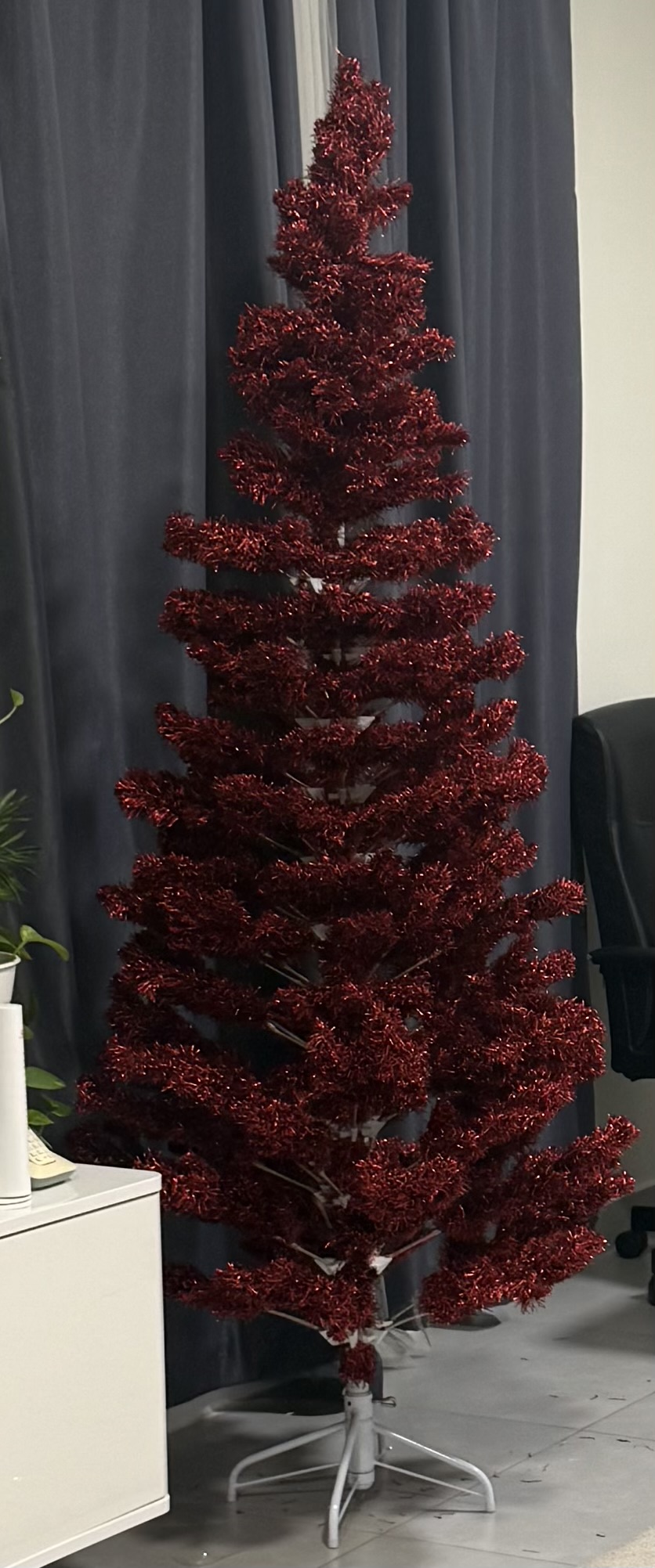 Slim Maroon Christmas Tree 7 feet  - Image 4