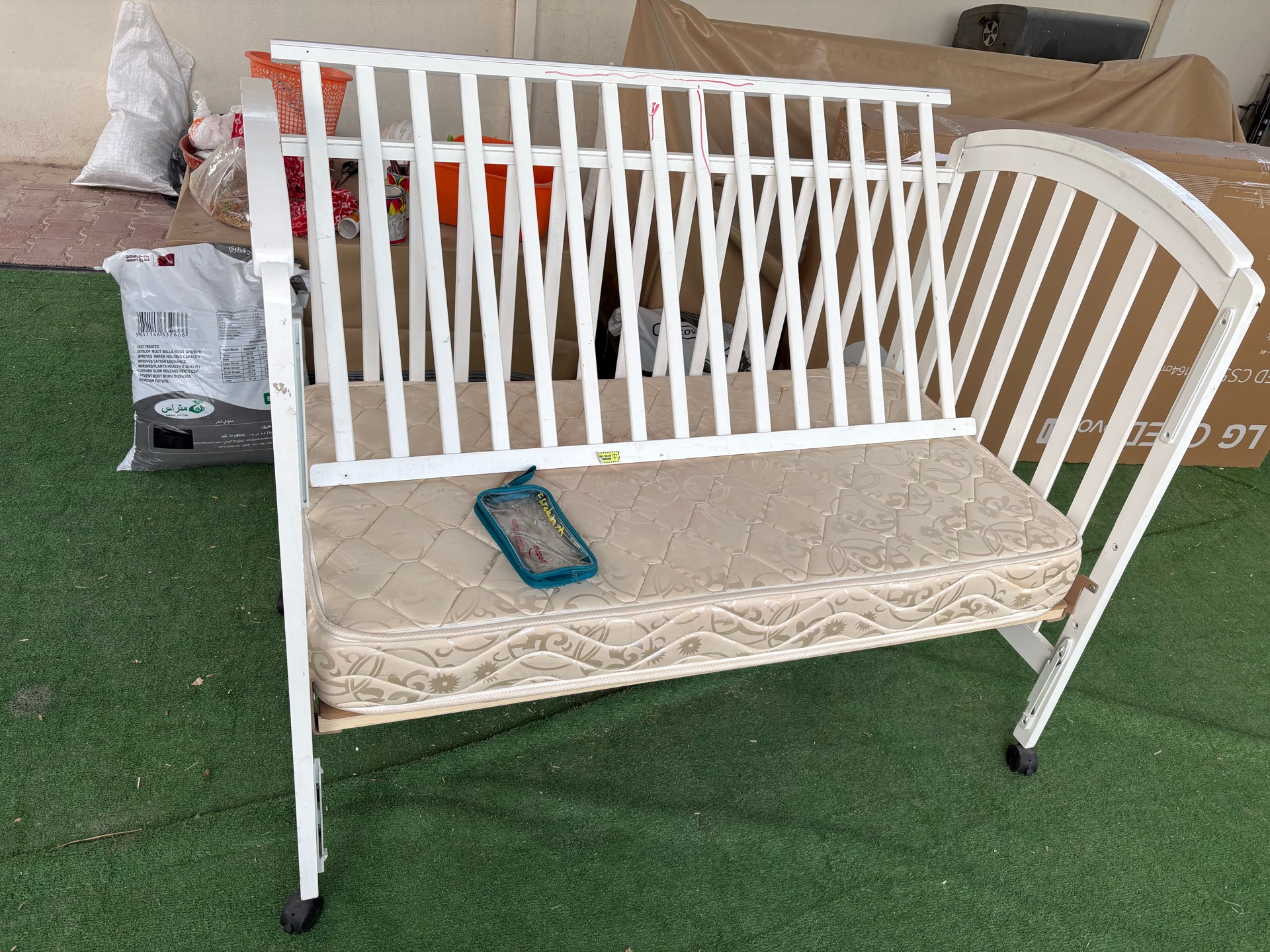 Baby cot and mattress  - Image 2