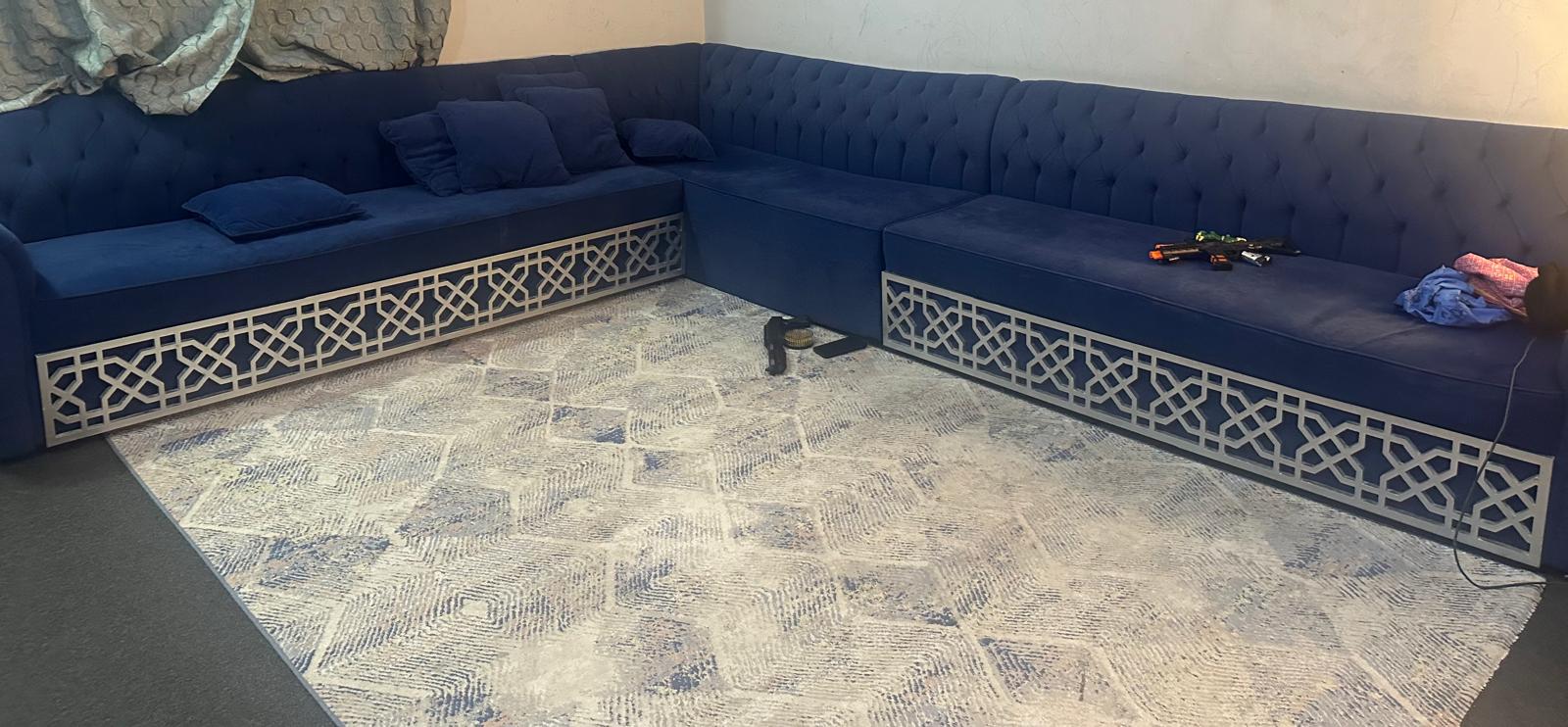 Elegant Navy Blue L-Shaped Sofa Set for Sale | Items | Qatar Living ...