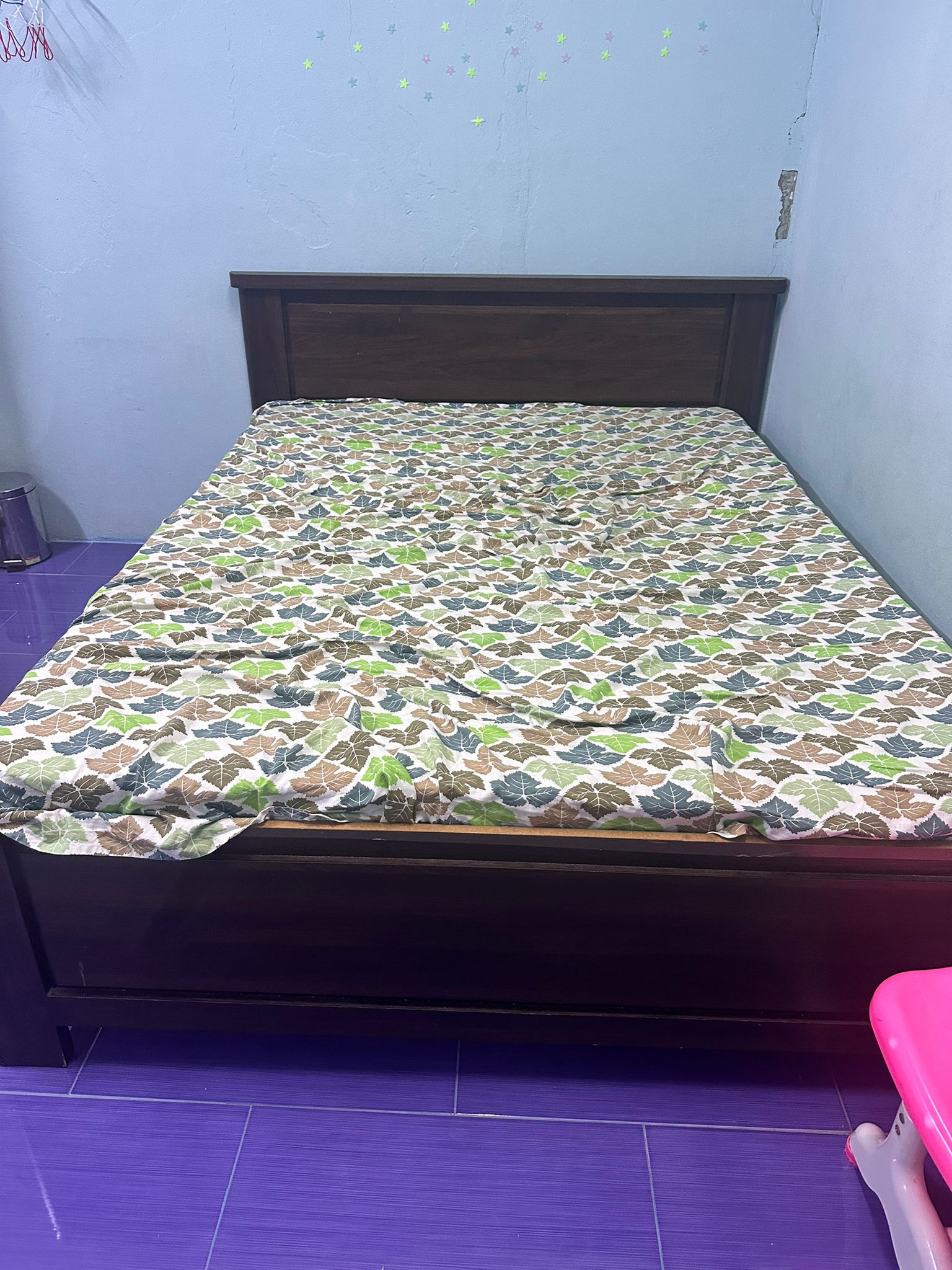 Queen Bed Frame + Home Centre Orthopedic Mattress – For Sale  - Image 2
