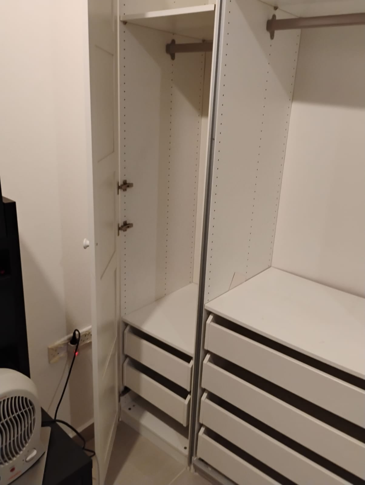 Closet 2 Sliding Mirror Doors 1 Wooden Cabinet Section - Image 9