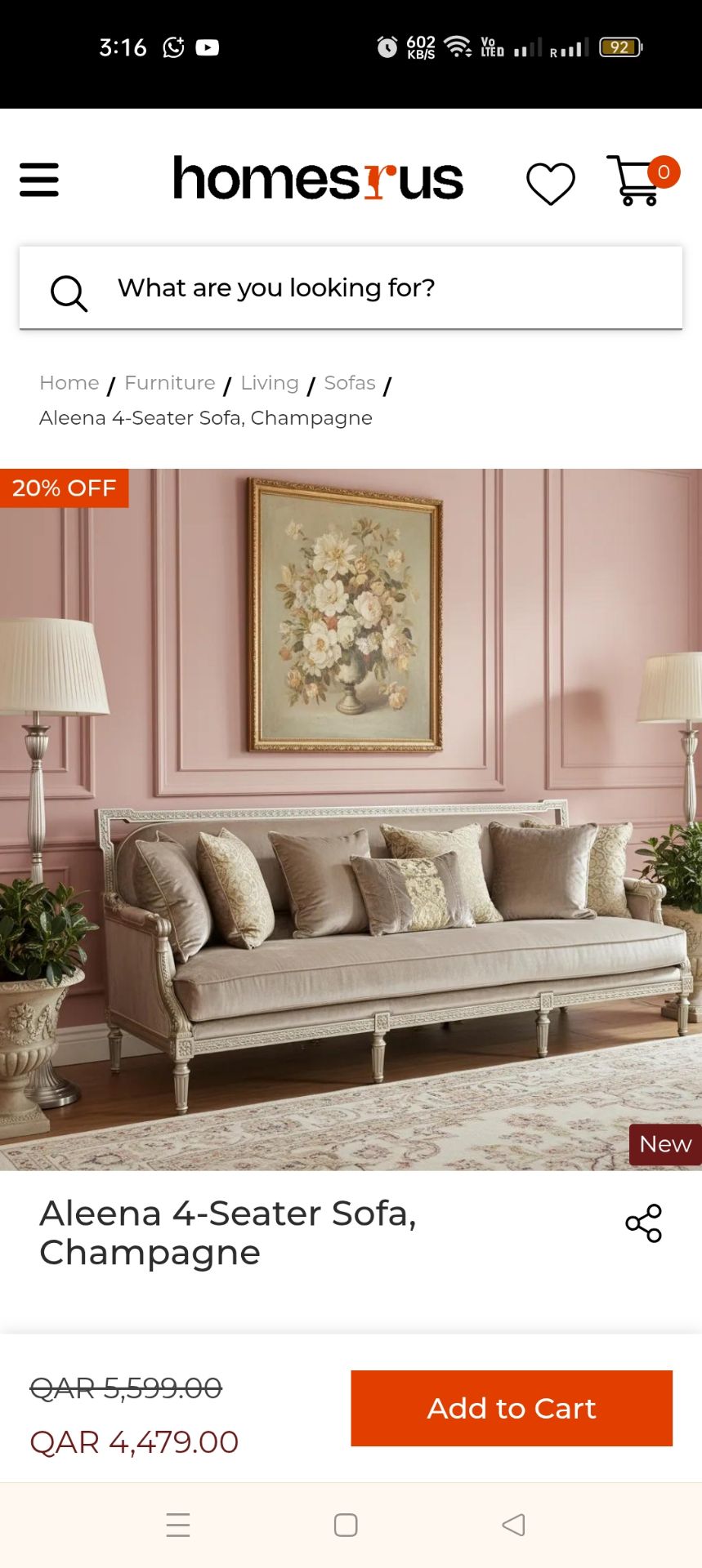 Home r us brand 4 seater sofs - Image 8