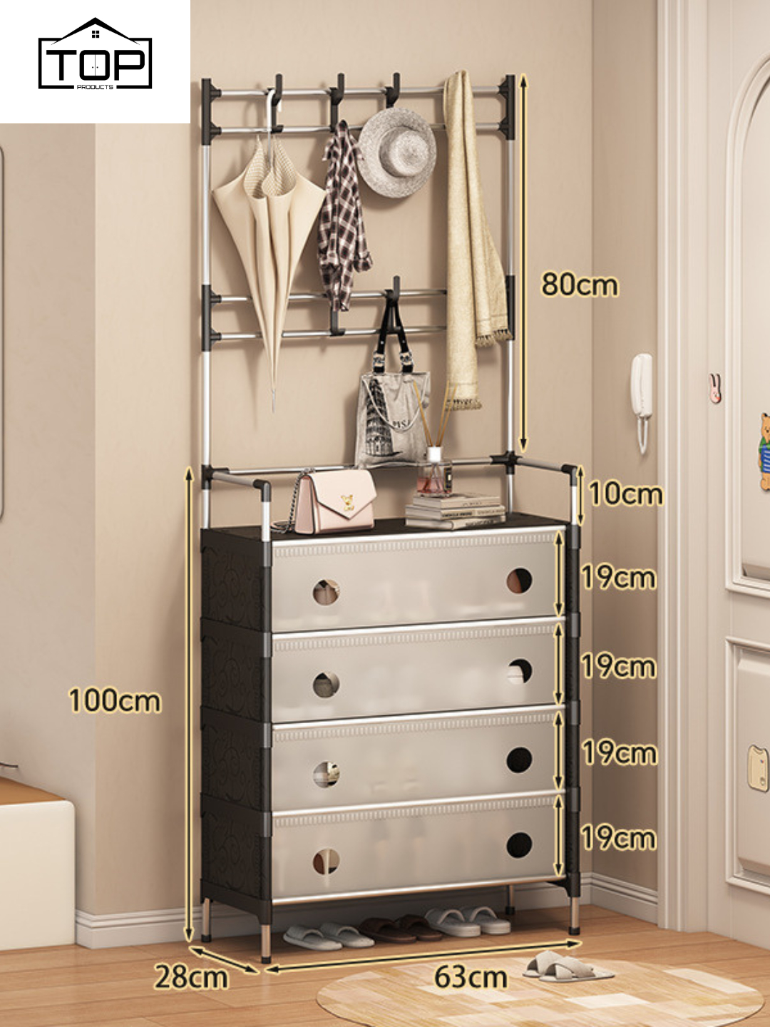 Shoe Hat Rack with Door - Image 3