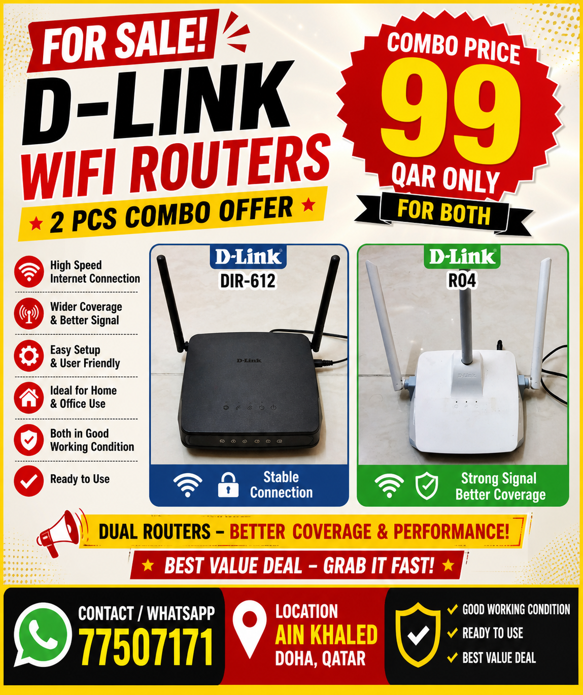🔥 FOR SALE – D-LINK WIFI ROUTERS (2 PCS) 🔥 - Image 1
