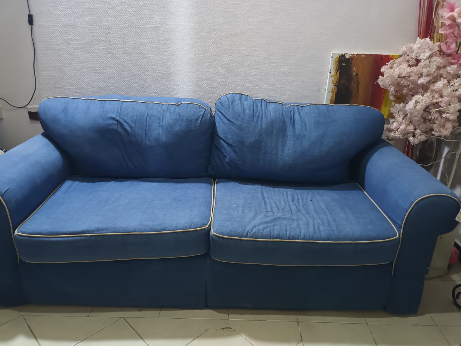 Comfy Blue 2-Seater Sofa – Great Condition - Image 2