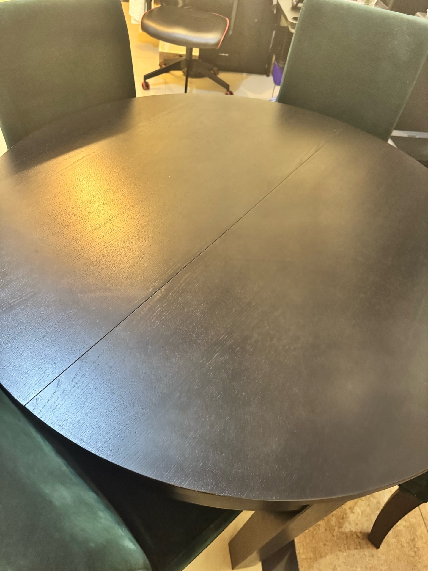 Ikea dinner table (extendable) with 6 Velvet chairs  - Image 2