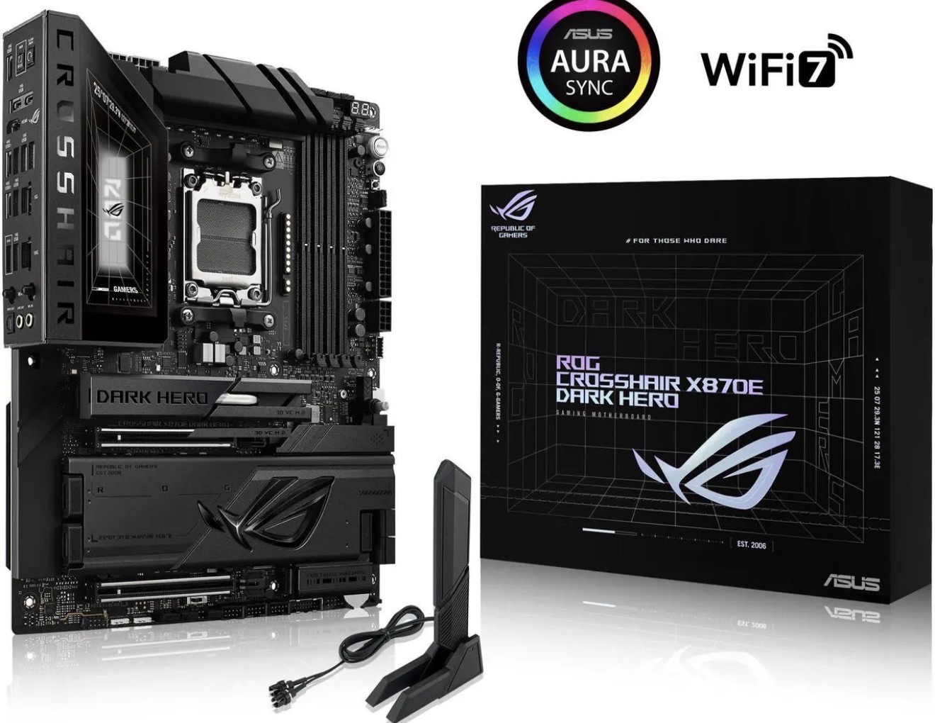 ASUS ROG Crosshair X870E Dark Hero ATX motherboard, 20+2+2 power stages, DDR5 - Image 1