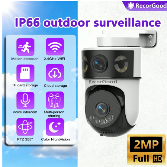 RecorGood Smart Dual-Lens Outdoor PTZ Security Camera - Image 2