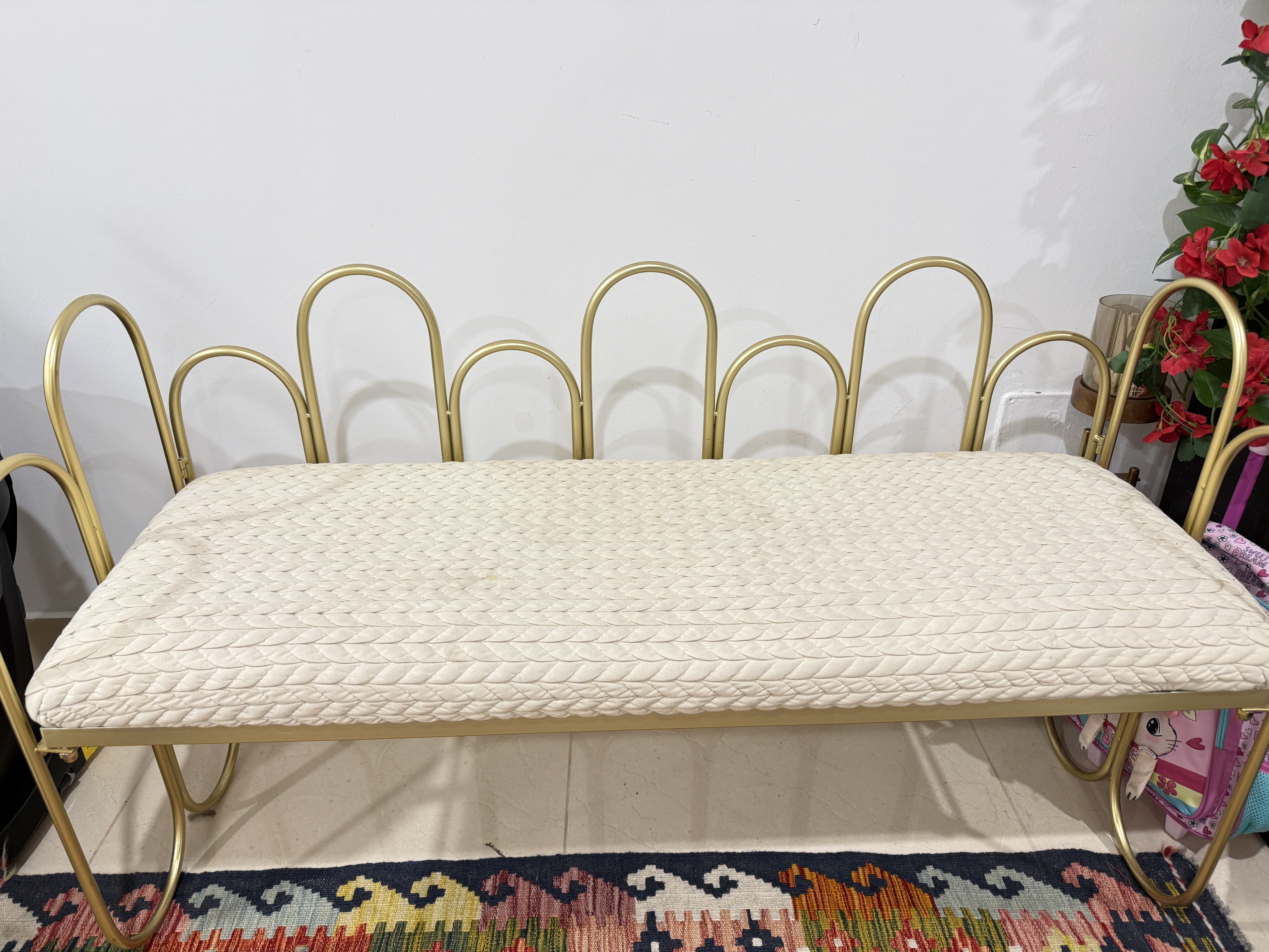 Home Centre Gold Entrance Bench - Image 2