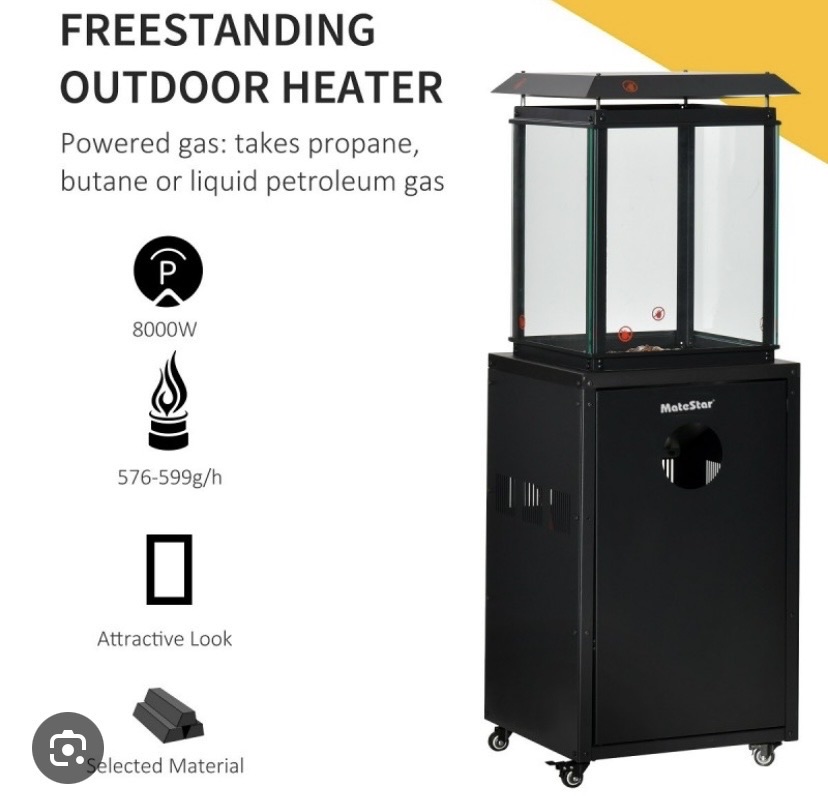 Premium Outdoor Glass Patio Heater – Modern Pyramid Flame Design  - Image 4
