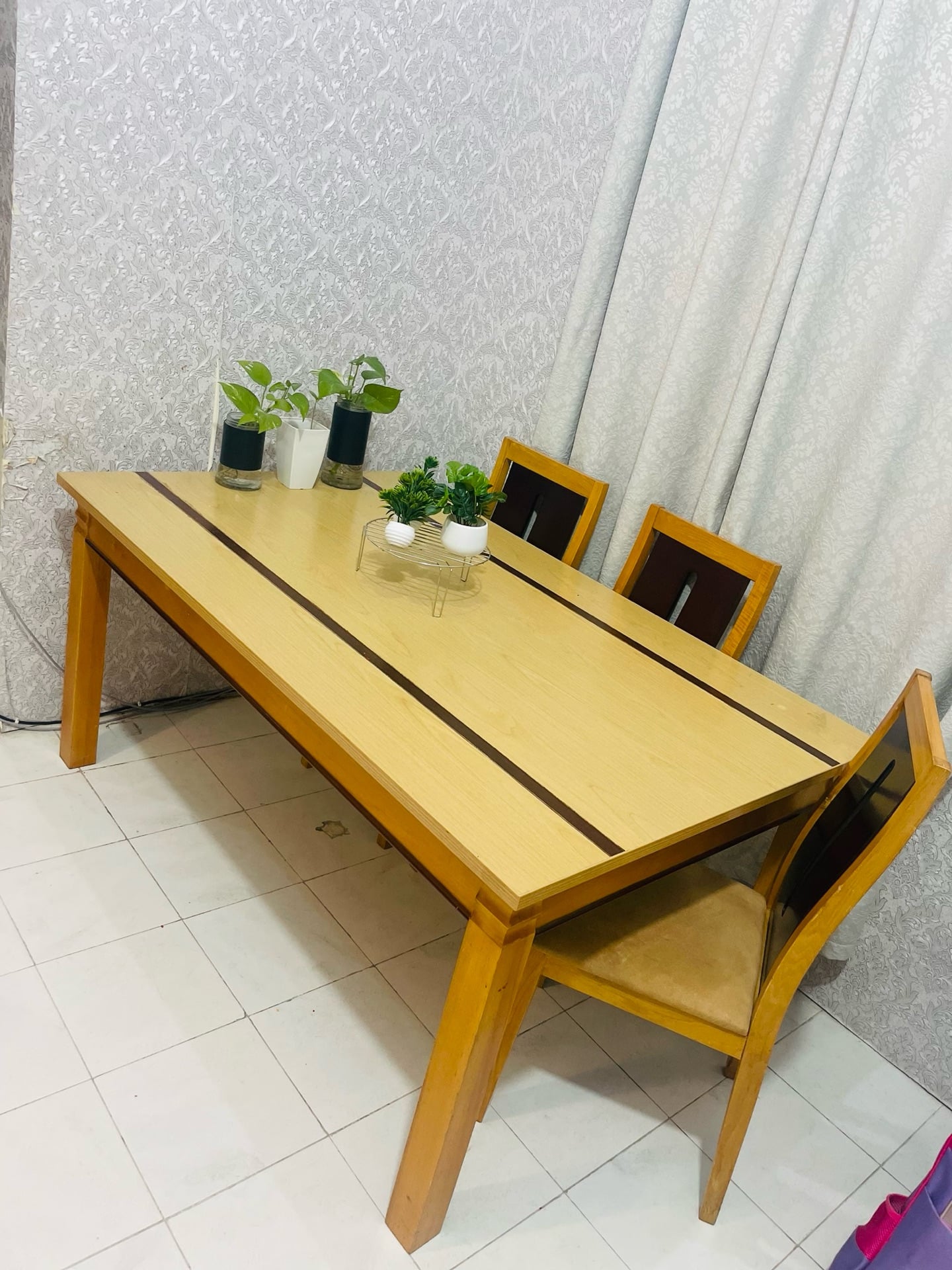 Wooden Dining Table with 4 chairs - Image 4