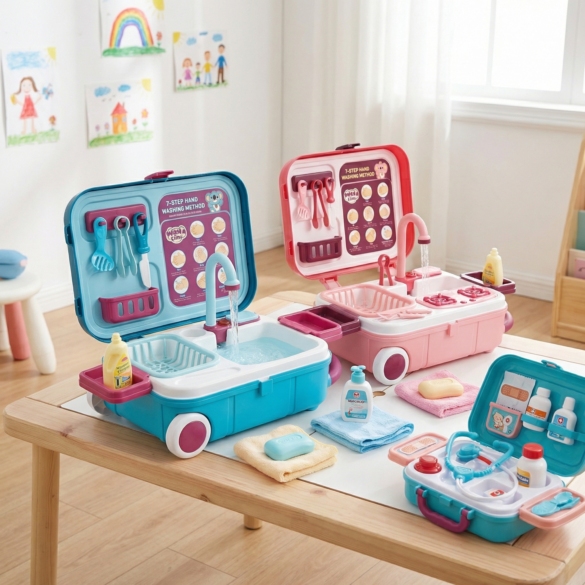 Wash Basin Luggage – Portable Kitchen Sink Play Set - Image 4