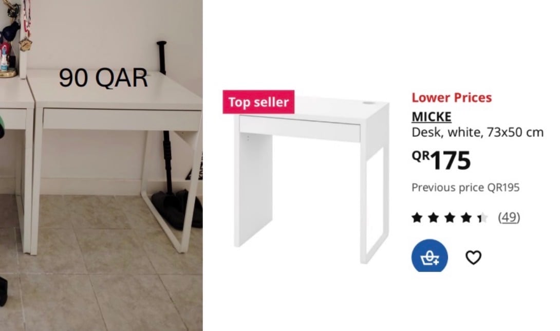 MICKE IKEA white desk - Image 4
