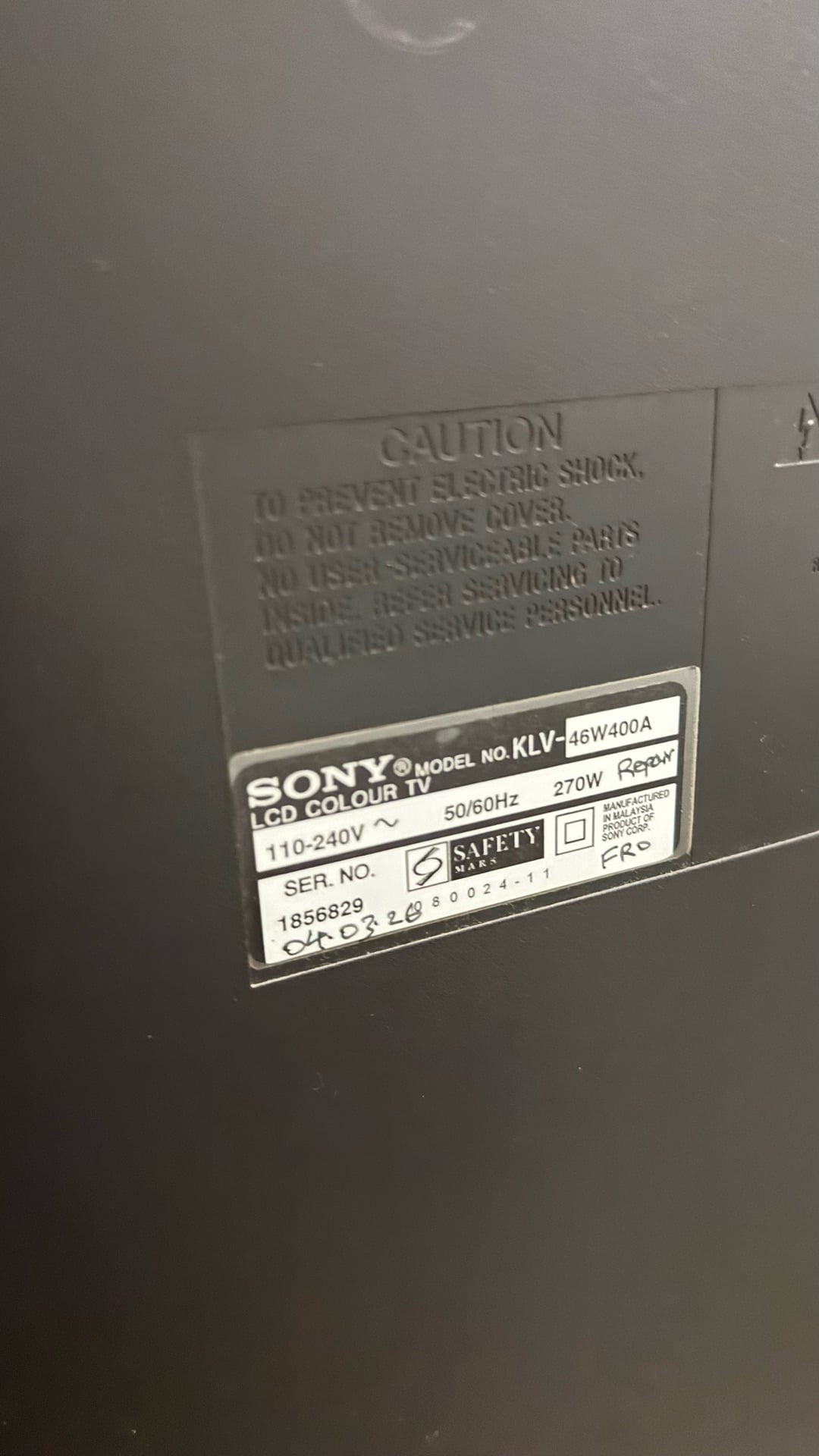 Sony 46 inch LCD TV - Image 3