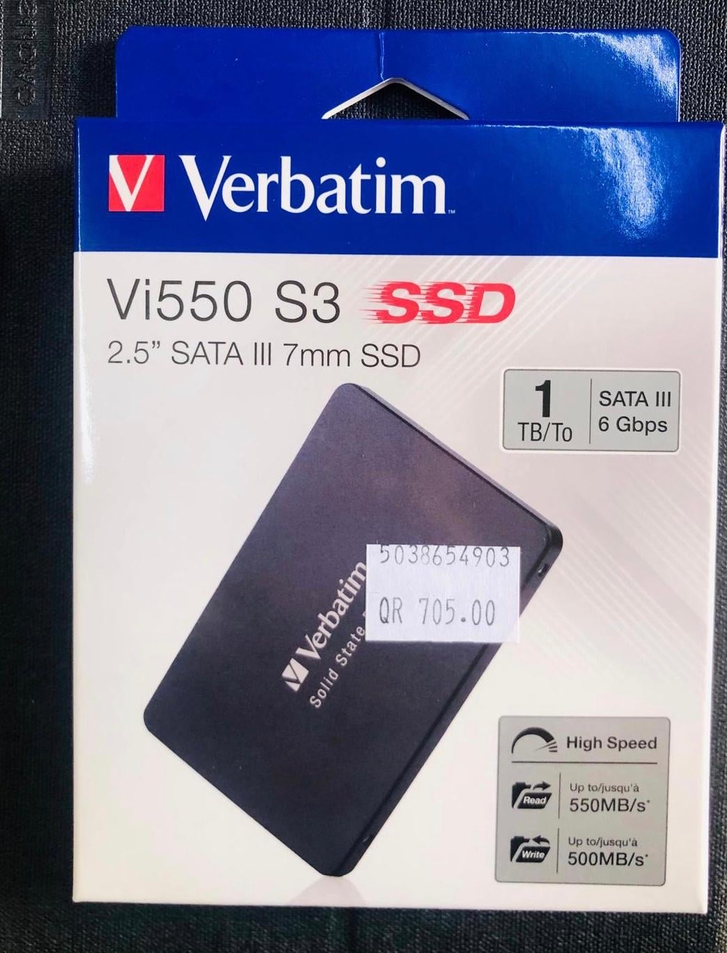 1TB Verbatim Vi550 SSD harddisk New box piece - Image 1